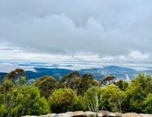 View from Mt Wellington on a Tasmania Tour